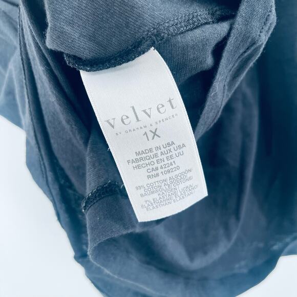 VELVET BY GRAHAM & SPENCER Aubrey Tank Top Size 1X Ruched Black NWT Plus Size - Picture 10 of 11